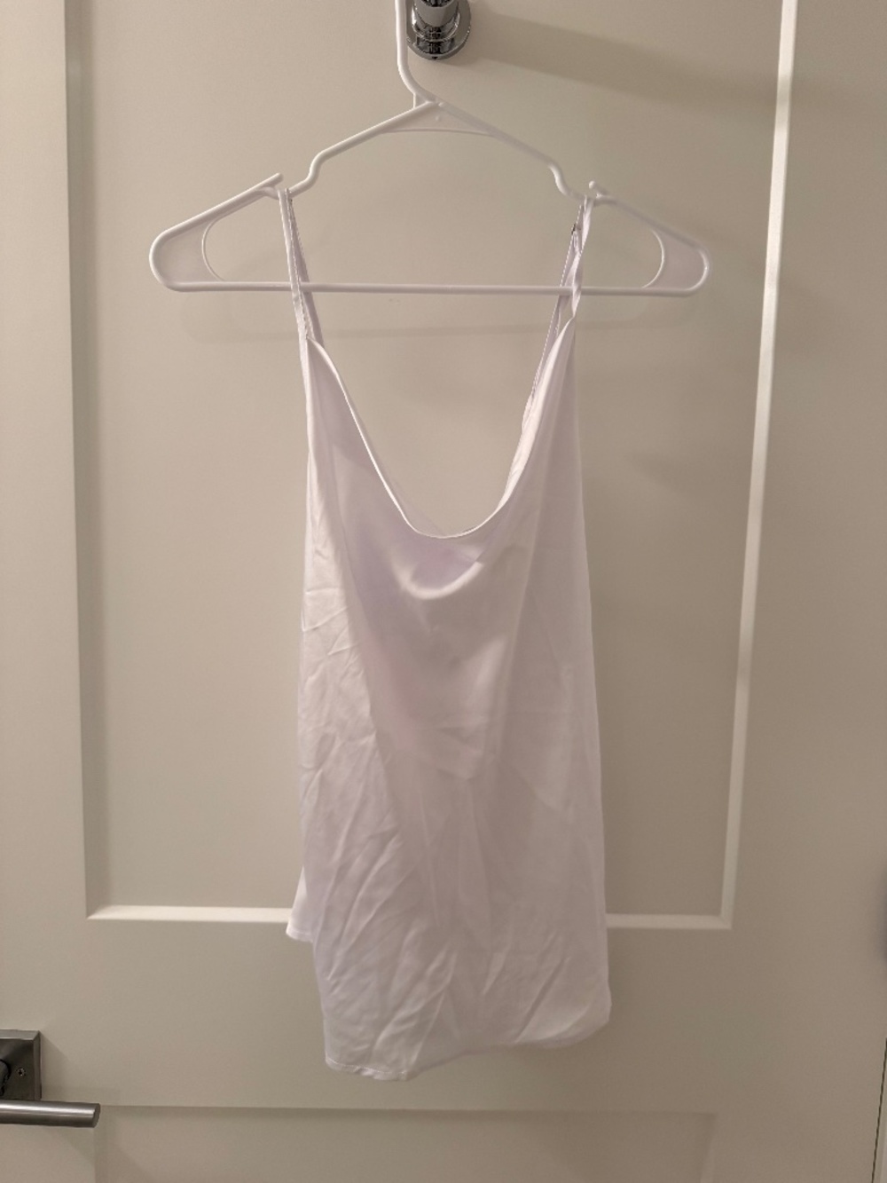 NWOT Silky White Cowl Neck Tank
